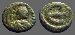 Ancient Coins - Justinian I AE pentanummium. Large 'E' w. cross at right.  Constantinople. SB#170A.