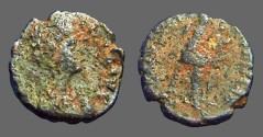 Ancient Coins - Aelia Flaccilla AE4  Salvs Reipvblice, Victory seated right, inscribing shield 