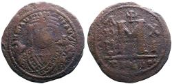 Ancient Coins - Maurice Tiberius AE28 Follis. Antioch, year 11