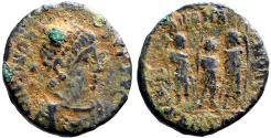 Ancient Coins - Honorius AE13 Theodosius II, Aracadius, Honorius. Antioch, Turkey