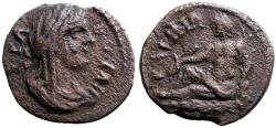 Ancient Coins - Lydia, Saïtta AE21 veiled Boule / River God Hermos