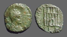 Ancient Coins - Honorius AE4 Campgate.  Constantinople