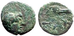 Ancient Coins - Pantikapaion. Tauric Chersonessos. AE12  Male Hd. / Bow in quiver
