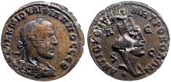 Ancient Coins - Philip I AE28 Antioch, Syria.  turreted & veiled Tyche