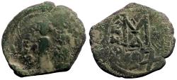 Ancient Coins - Heraclius & Heraclius Constantine AE32 Follis.  Constantinople