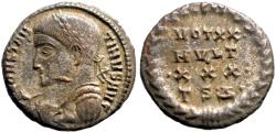 Ancient Coins - Constantine the Great AE18 VOTXX/MVLT/XXX in wreath. Thessalonica