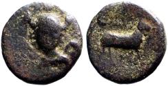 Ancient Coins - Ionia, Klazomenai AE14 facing Athena / Ram