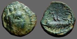 Ancient Coins - Judaea, Askalon AE15 Tyche / War Galley.  Time of Hadrian