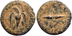 Ancient Coins - Hadrian AE18 Semis.  Eagle / Thunderbolt
