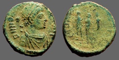 Ancient Coins - Honorius AE3 Theodosius II, Aracadius, Honorius stg.   Antioch, Turkey