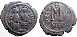 Ancient Coins - Justin II and Sophia  AE30 Follis. Nikomedia.  year 2