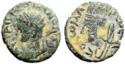 Ancient Coins - Elagabalus AE17 Mesopotamia. Edessa.  Veiled bust of Tyche
