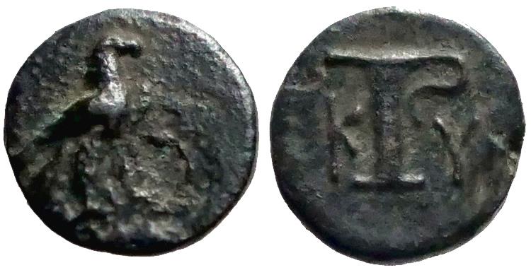 Ancient Coins - Aeolis, Kyme AE10 Eagle / Vase