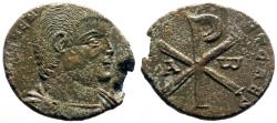 Ancient Coins - Magnentius AE21 Follis.  Chi Rho.  Trier