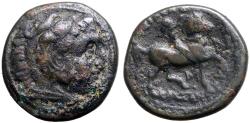 Ancient Coins - Kings of Macedon, Kassander AE20 Herakles / Horseman advancing