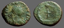 Ancient Coins - Theodosius II AE4 Cross in wreath