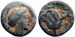 Ancient Coins - Islands off Caria, Rhodes AE11 Nymph Rhodos / Rose
