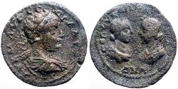 Ancient Coins - Severus Alexander AE25 Cilicia, Seleukeia ad Kalykadnon. Apollo and Artemis facing