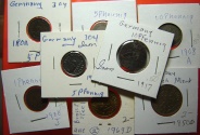 World Coins - 8 Coins from Germany.  1900 on up