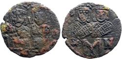 Ancient Coins - Leo IV and Constantine VI AE21 Follis. Constantinople