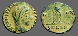 Ancient Coins - Constantine I The Great AE4 Constantine veiled and standing right. Alexandria