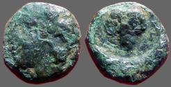 Ancient Coins - Thrace, Maroneia.AE10. Head left /  Grape bunch on tendril.