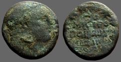 Ancient Coins - Tyre, Phoenicia AE23 Melqart / text in wreath, club