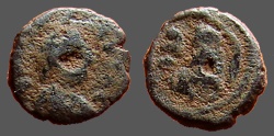 Ancient Coins - Justin I AE pentanummium, Tyche on Antioch seated in shrine   Antioch.