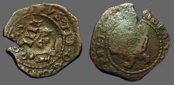 World Coins - Philip III AE18 Maravedis.  Castle / Lion.  Countermarked w. Philip IV