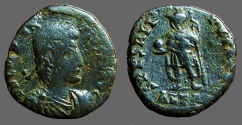 Ancient Coins - Constantius II AE3 Soldier holding globe and spear, SPES REIPUBLICE.  Egypt