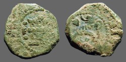 World Coins - Philip III AE 4 maravedis.  Castle / rampant lion.  