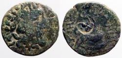 Ancient Coins - Mysia, Pergamon AE18 Asklepios / Serpent coiled on omphalos.  Owl