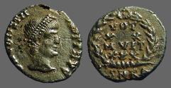 Ancient Coins - Constans AE3 Vows in wreath. VOT/XV/MVLT/XX