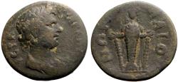 Ancient Coins - Lydia, Maeonia. AE18  Bust of Roman Senate / Cult statue of Artemis Ephesia