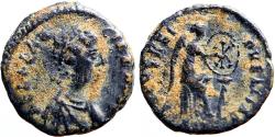 Ancient Coins - Aelia Flaccilla AE12 Salvs Reipvblice. Victory seated right inscribing shield