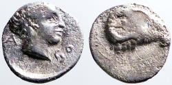Ancient Coins - Troas, Kebren AR8 Obol. Apollo / Ram