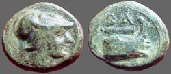 Ancient Coins - Macedon, Demetrios I Poliorketes AE12 Athena / Galley Prow