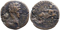Ancient Coins - Lydia, Hermocapelia AE23 youthful Demos / River God Maeandros