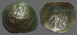 Ancient Coins - Isaac II, Angelus 1185-1195 AD AE28 Aspron Trachy.  Constantinople