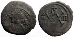 Ancient Coins - Maurice Tiberius AE23 1/2 follis,'XX'  Antioch  year 3