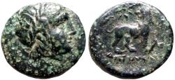 Ancient Coins - Ionia, Miletos AE18 Apollo / Lion