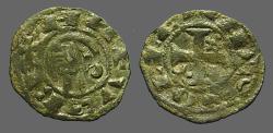 World Coins - Alfonso I 17mm billon denaro. bust left / Cross w. stars. 