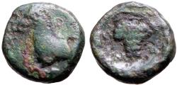 Ancient Coins - Thrace, Maroneia AE12 forepart horse / Grape cluster