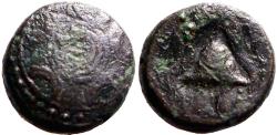 Ancient Coins - Kings of Macedon. Philip III Arrhidaios AE13 Shield / Helmet