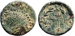 Ancient Coins - Lydia, Philadelphia AE14 Macedonian shield / Thunderbolt in wreath