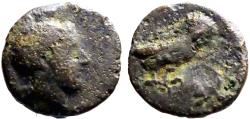 Ancient Coins - Aeolis, Neonteichos AE12.5 Athena in Attic helmet / Owl