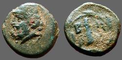 Ancient Coins - Troas, Birytis AE11 Kabeiros w. pileos / Club in wreath
