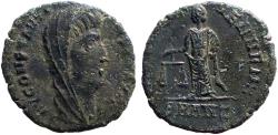 Ancient Coins - Constantine posthumous AE15  Aequitas standing left, holding scales
