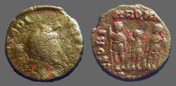 Ancient Coins - Arcadius AE3/4 Honorius, Arcadius, Theodosius II stg side by side. Antioch, Turkey. 