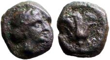 Ancient Coins - Islands off Caria, Rhodes AE11 Nymph Rhodos / Rose